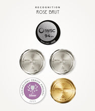 Load image into Gallery viewer, Awards for Rose Brut: IWSC 2022, silver, 94 points. San Francisco International Wine Competition 2022: Silver. Sommeliers Choice 2023: Silver. San Francisco International Wine Competition 2023: Silver. San Francisco International Wine Competition 2024: Gold.