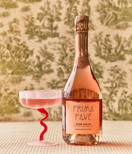 Load image into Gallery viewer, Prima Pave - Rose Dolce - Alcohol Free Sparkling Wine with zigzag glass
