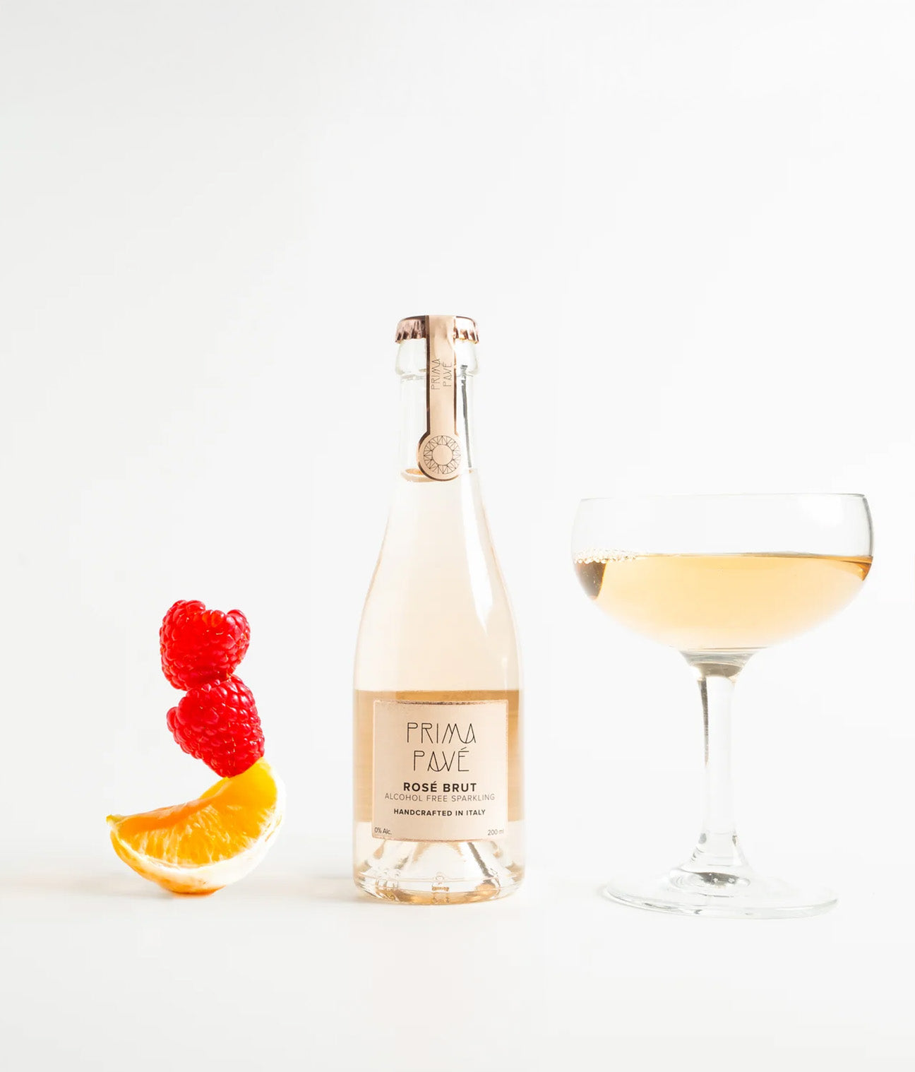 Prima Pave Rose Brut Mini with orange and raspberry